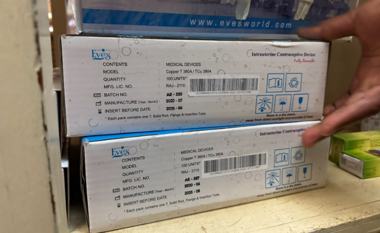 Boxes of IUDs show an expiration date of June 2025