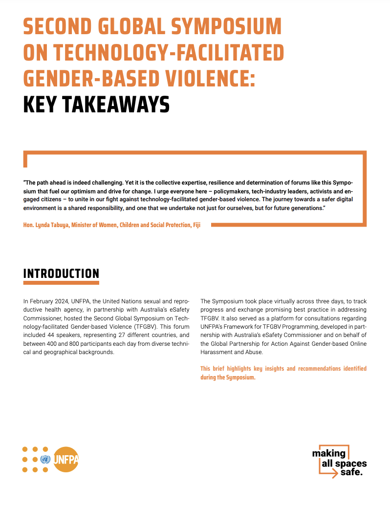 Second Global Symposium on Technology-facilitated Gender-based Violence: Key takeaways