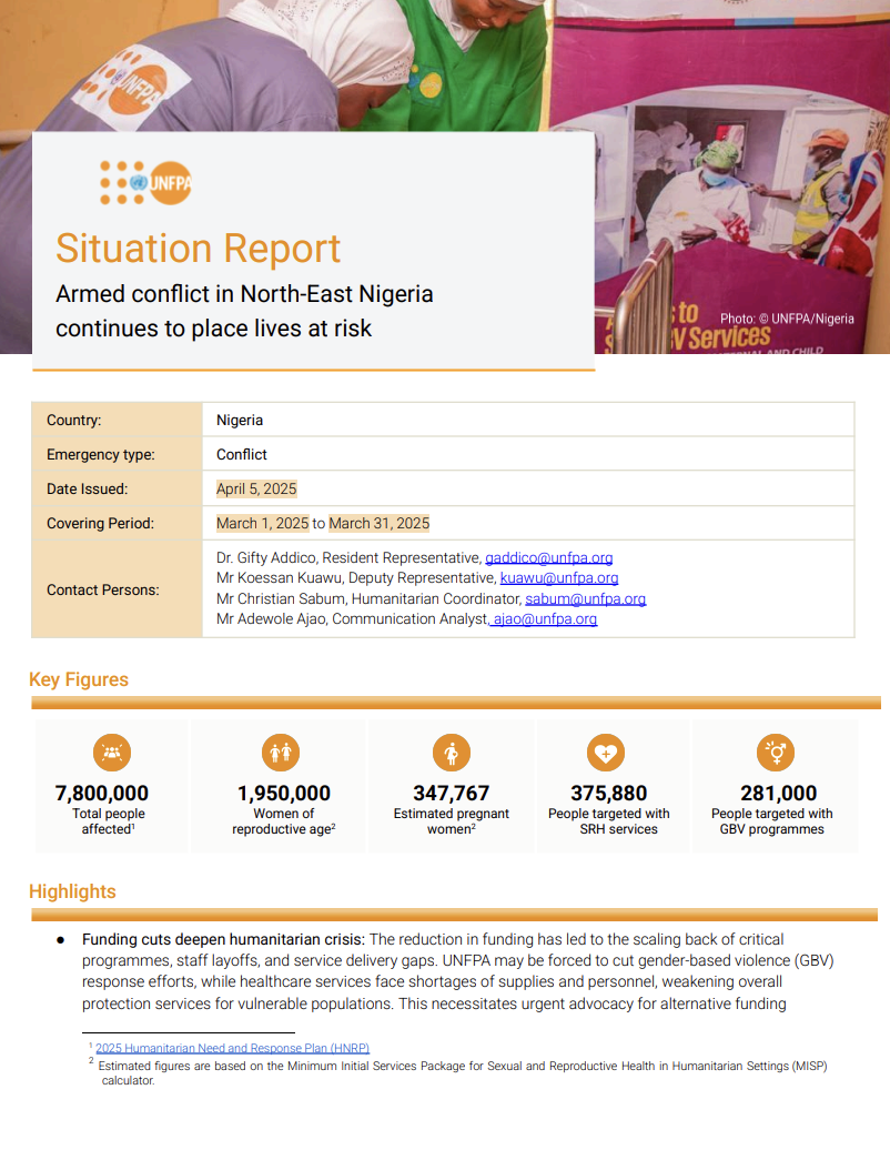 UNFPA Nigeria Situation Report - March 2025