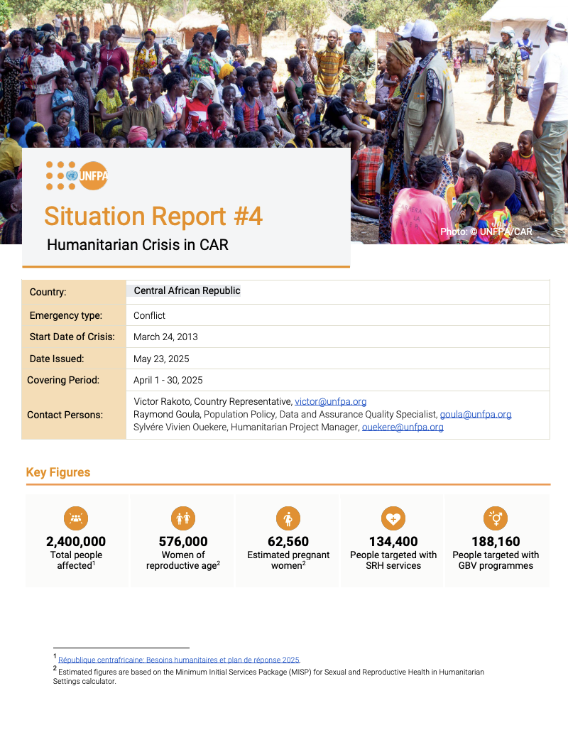 CAR Situation Report #4 - April 2025