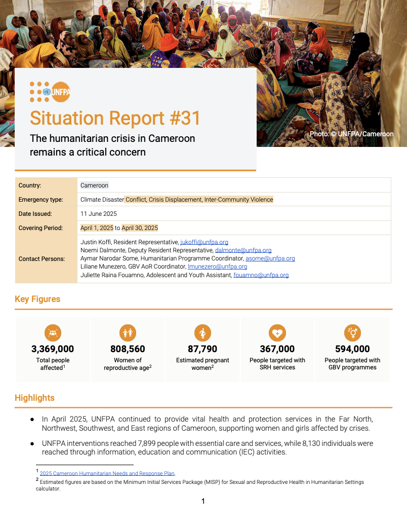 Cameroon Situation Report #31 - April 2025