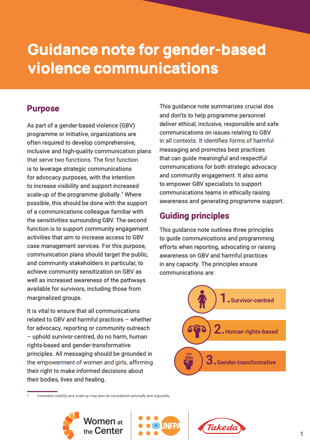 Guidance note on informed consent for gender-based violence communications