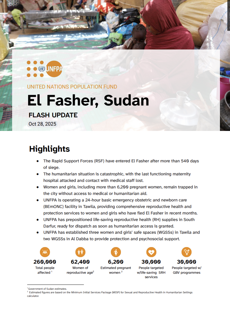 Flash Update on the Situation in El Fasher, Sudan (October 28, 2025)