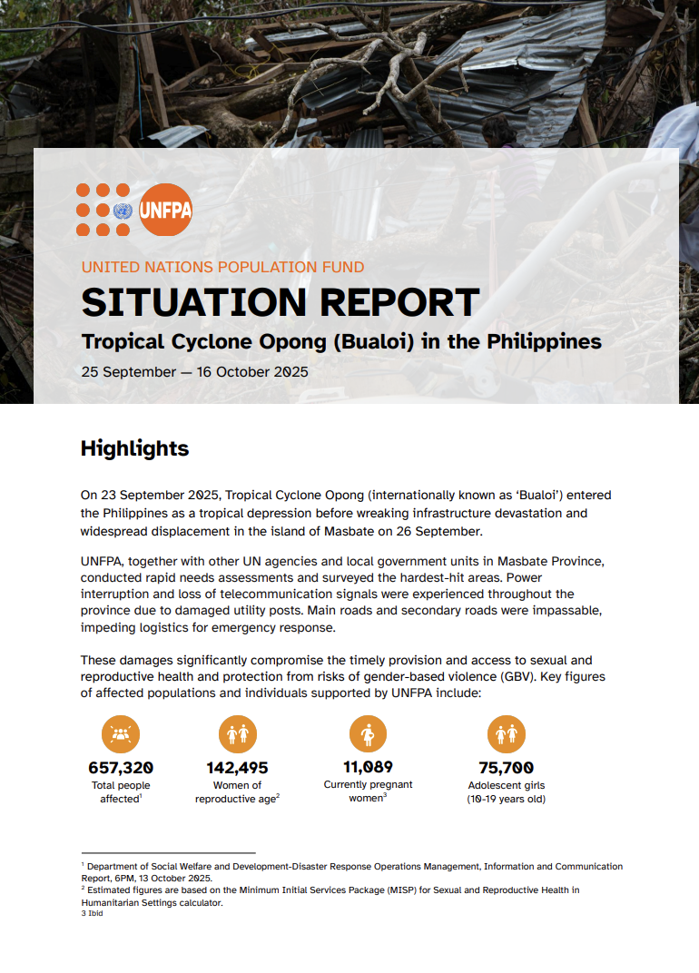 Philippines Situation Report (25 September — 16 October 2025)