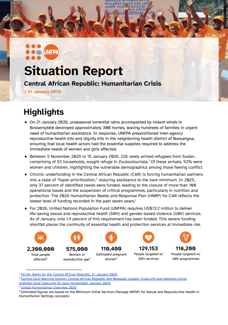 Situation Report on the Crisis in the Central African Republic - January 2026 