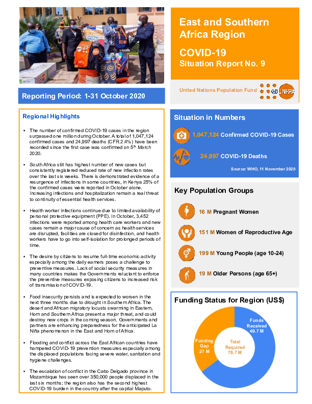 COVID-19 Situation Report No. 9 for UNFPA East and Southern Africa