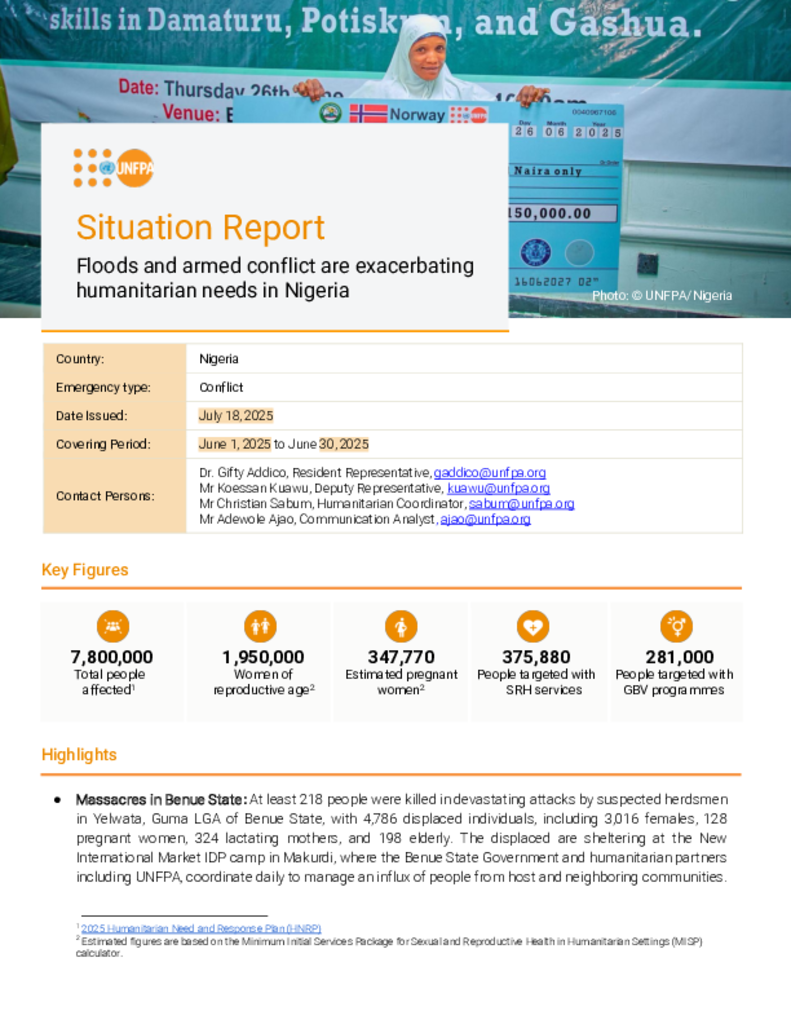 Situation Report on the Crisis in Nigeria - June 2025