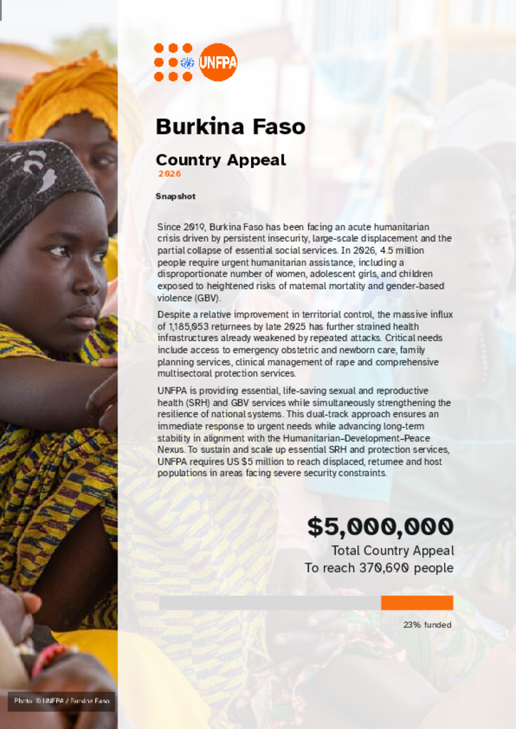 Humanitarian Country Appeal for Burkina Faso (2026)