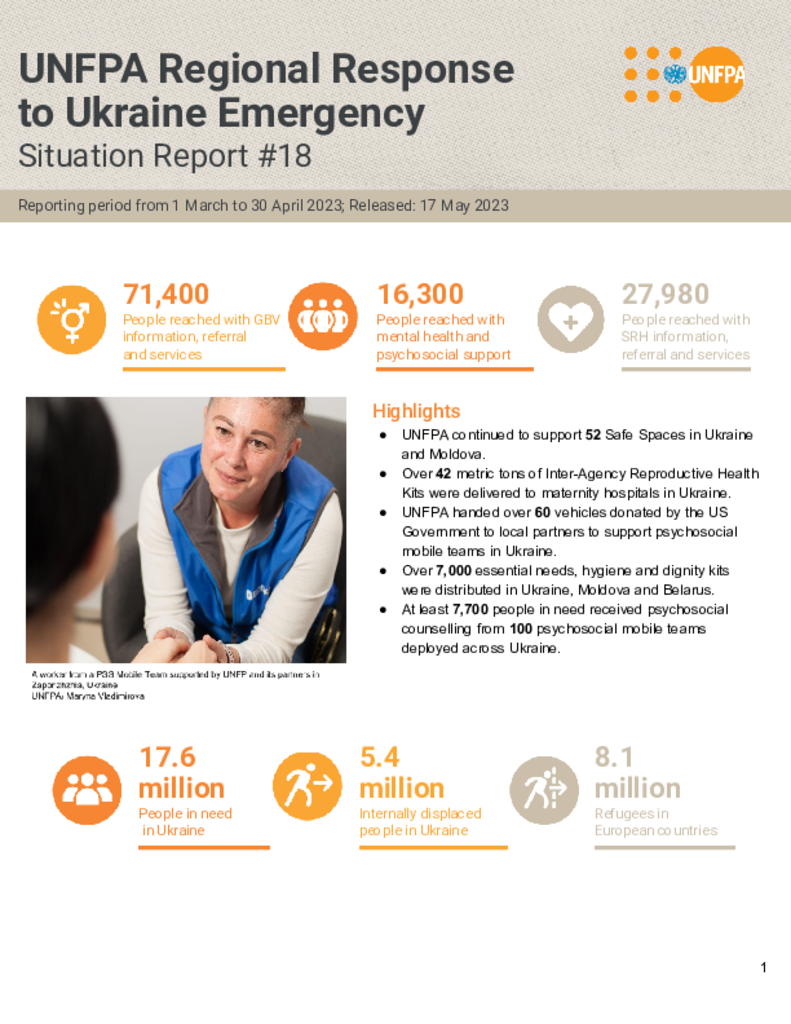 Ukraine Emergency Situation Report #18 - 17 May 2023