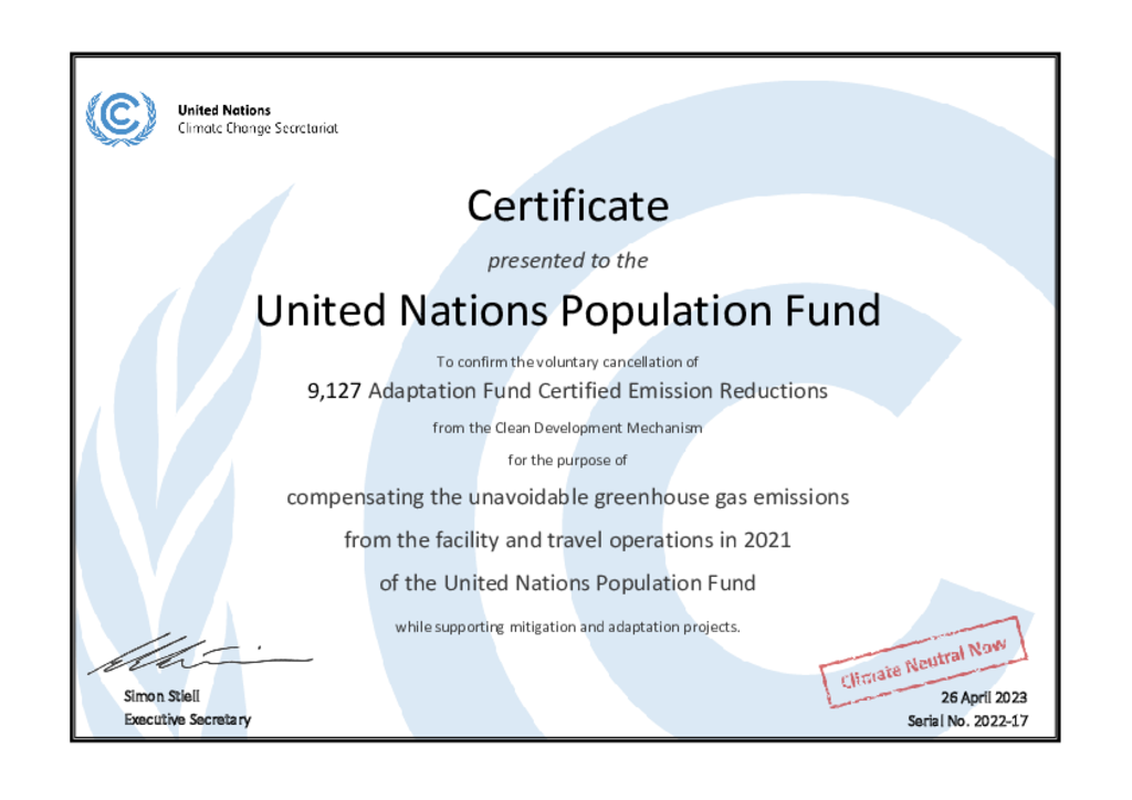  Climate Neutral Certificate 2021
