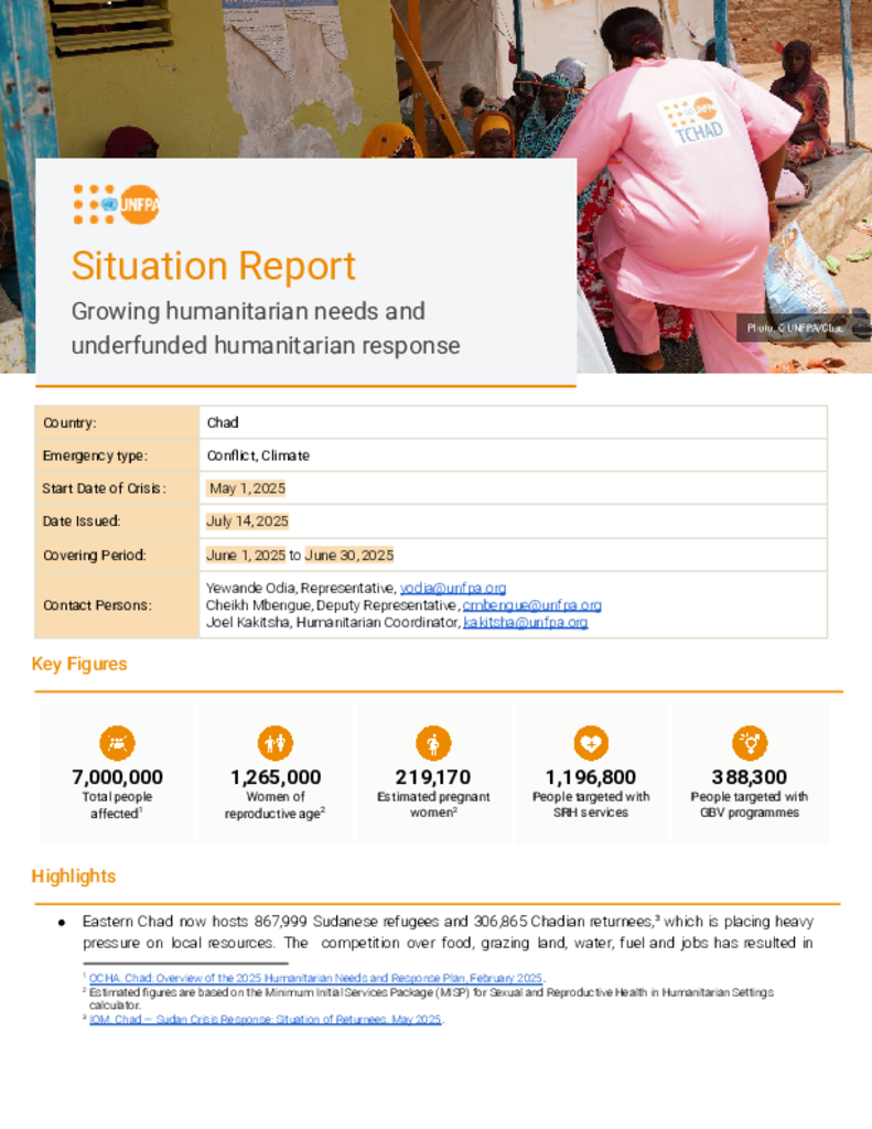 Chad Situation Report - June 2025