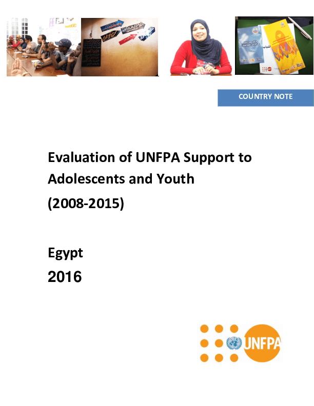 UNFPA Support to Adolescents and Youth UNFPA Support to Adolescents and Youth