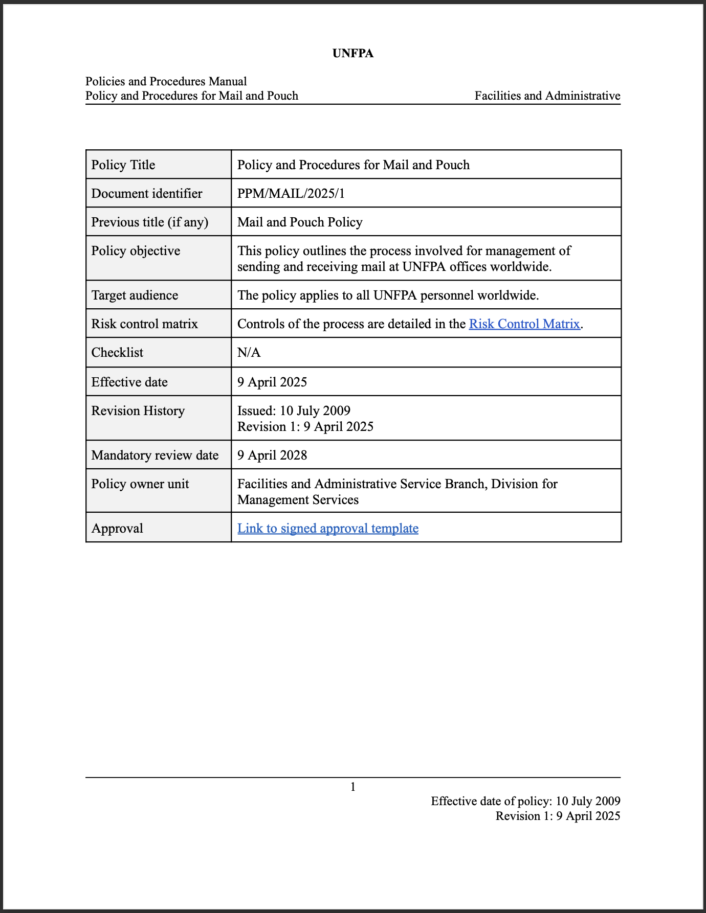 Resource cover image showing policy cover page