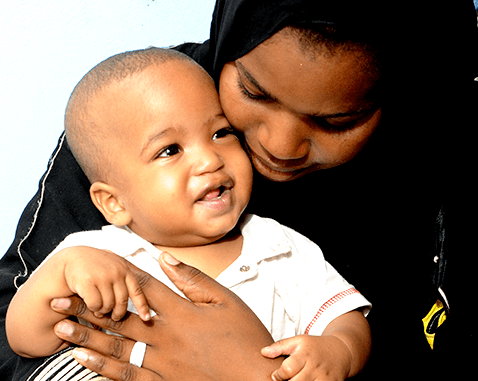 Mother and child in Mauritania A young mother holds her child.