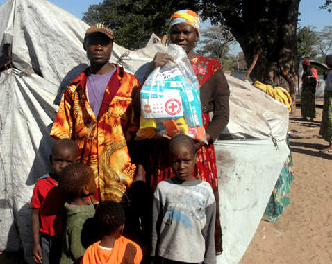 Family in Namibia A family receives a UNFPA Dignity Kit.