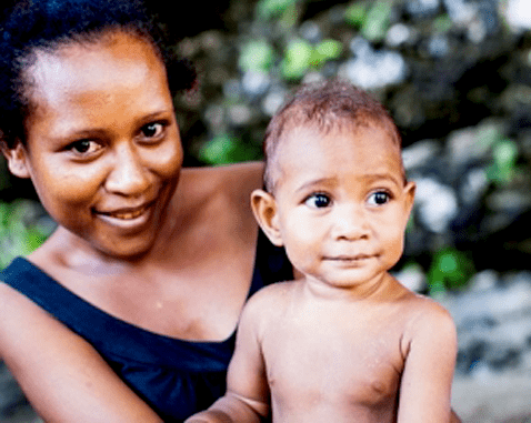 Mother and baby in Papua New Guinea A woman and her child