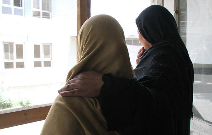 Zarmina and her mother. Some members of their family have blamed Zarmina for the abduction, but her mother has stood by her. © UNFPA Afghanistan