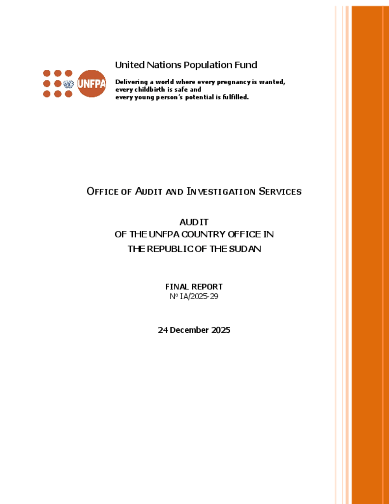 Audit of the UNFPA Country Office in Sudan