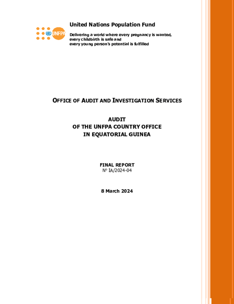 Audit of the UNFPA Country Office in Equatorial Guinea Audit of the UNFPA Country Office in Equatorial Guinea