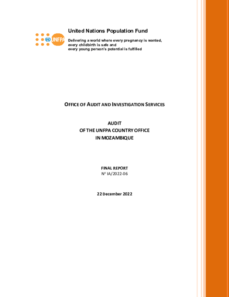 Audit of the UNFPA Country Office in Mozambique Audit of the UNFPA Country Office in Mozambique