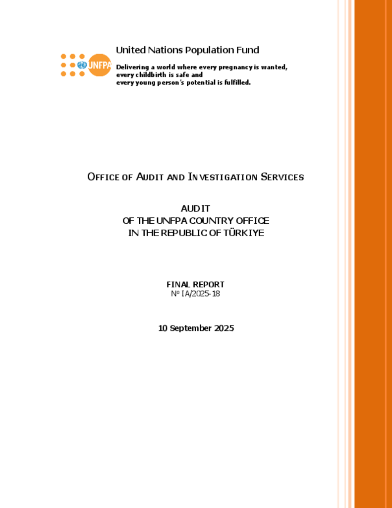 Audit of the UNFPA Country Office in the Republic of Türkiye