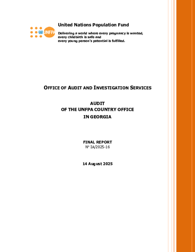 Audit of the UNFPA Country Office in Georgia