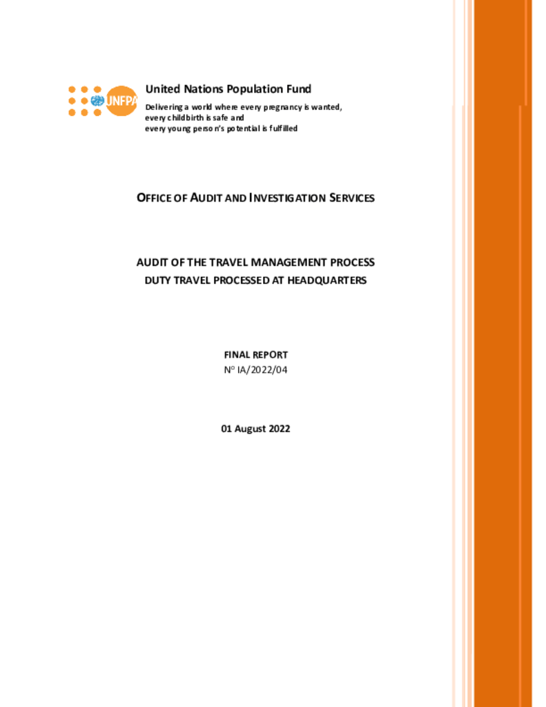 Audit of the Travel Management Process Duty Travel Processed at Headquarters Audit of the Travel Management Process Duty Travel Processed at Headquarters