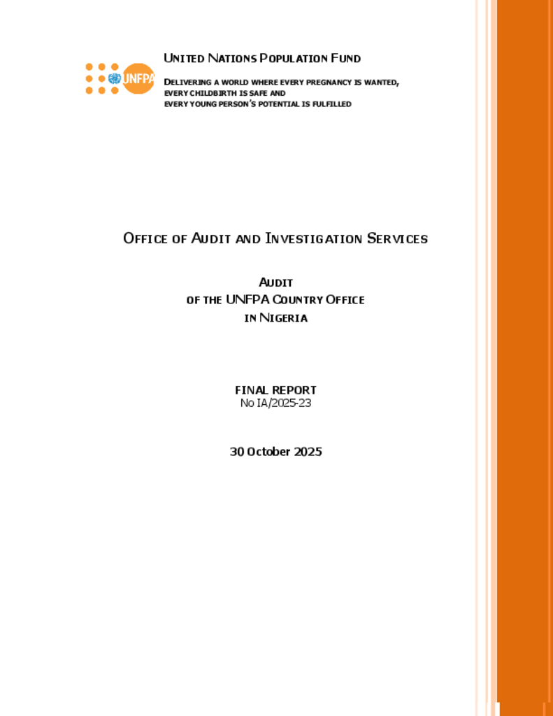 Audit of the UNFPA Country Office in Nigeria