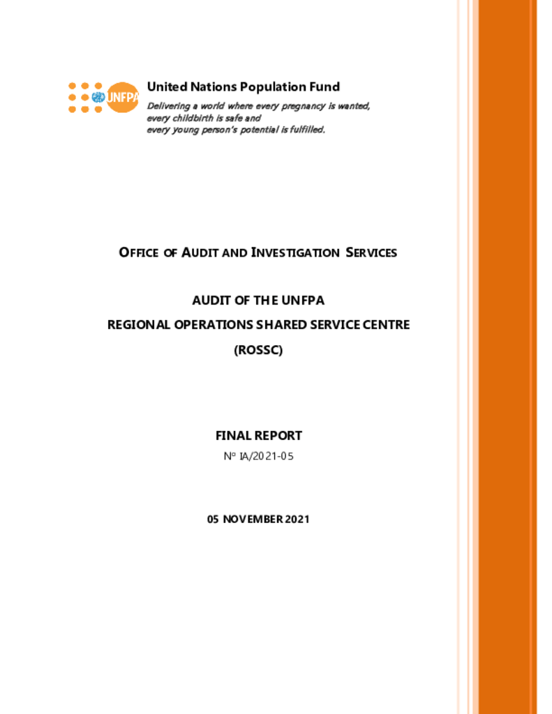 Audit of the Regional Operations Shared Service Center Audit of the Regional Operations Shared Service Center