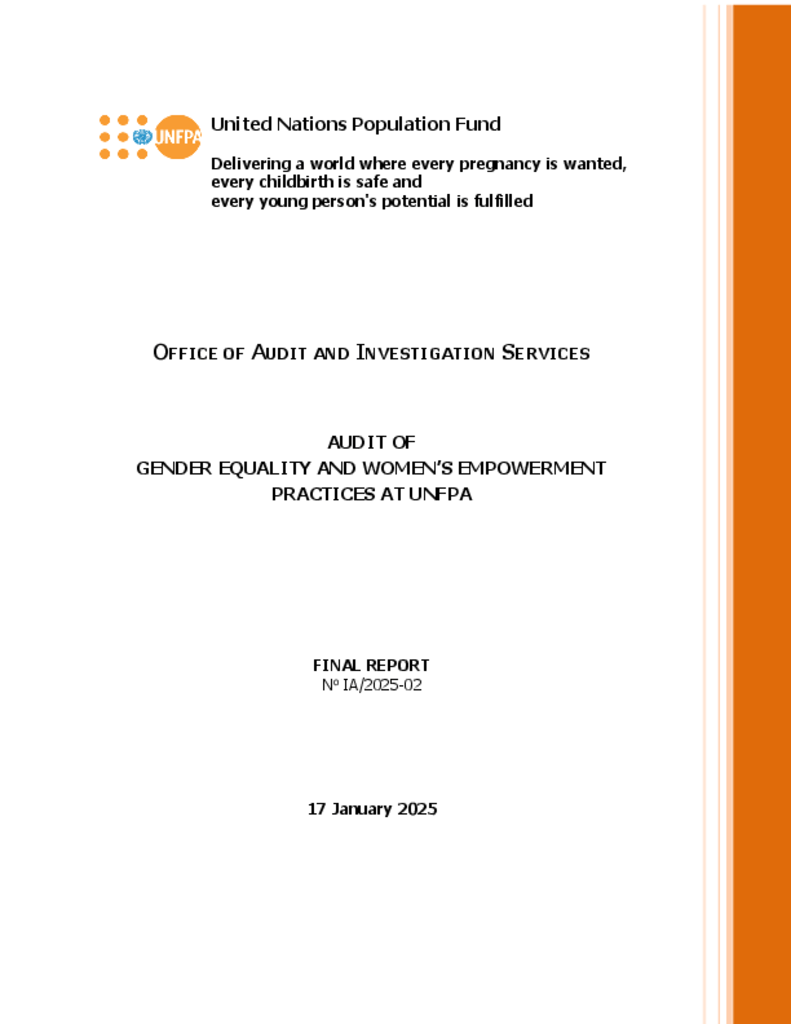 Audit of Gender Equality and Women's Empowerment Practices at UNFPA