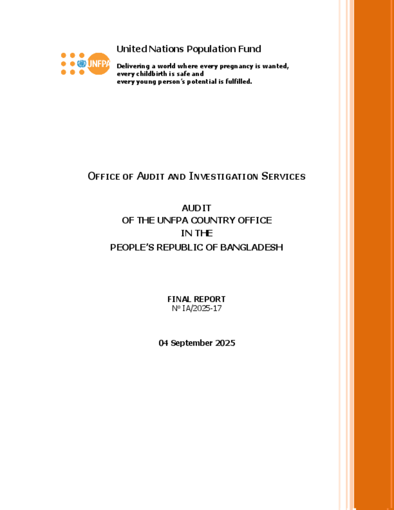 Audit of the UNFPA Country Office in Bangladesh