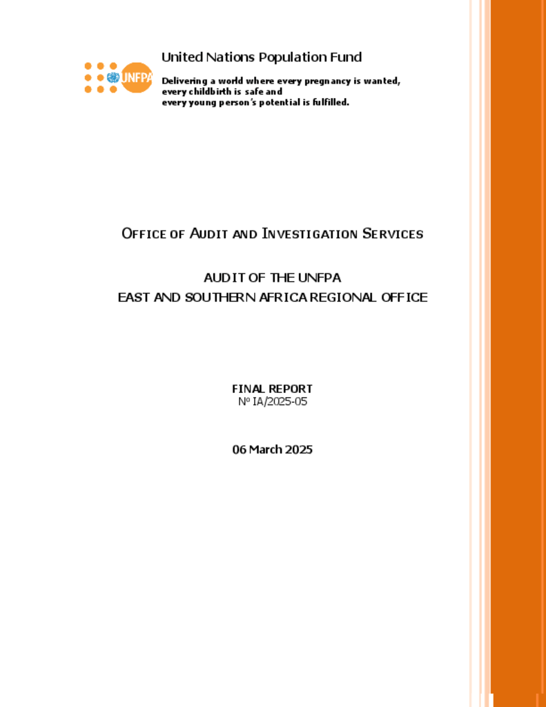 Audit of the UNFPA East and Southern Africa Regional Office 