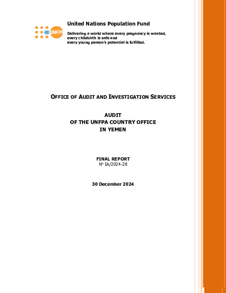 Audit of the UNFPA Country Office in Yemen Audit of the UNFPA Country Office in Yemen
