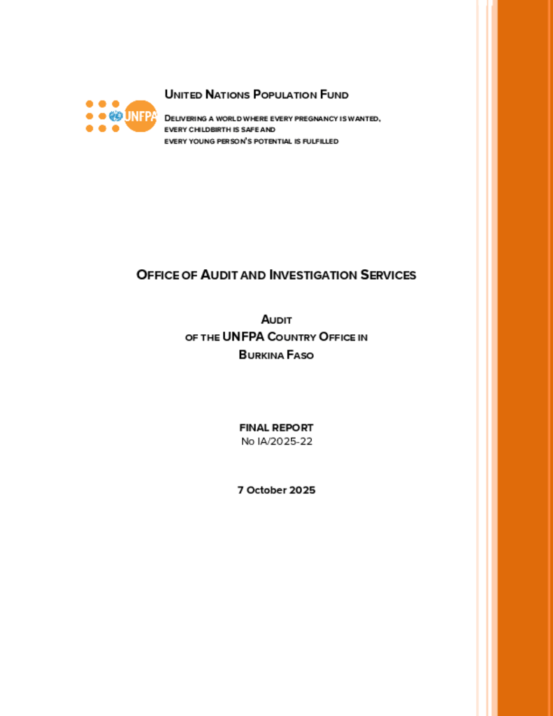 Audit of the UNFPA Country Office in Burkina Faso