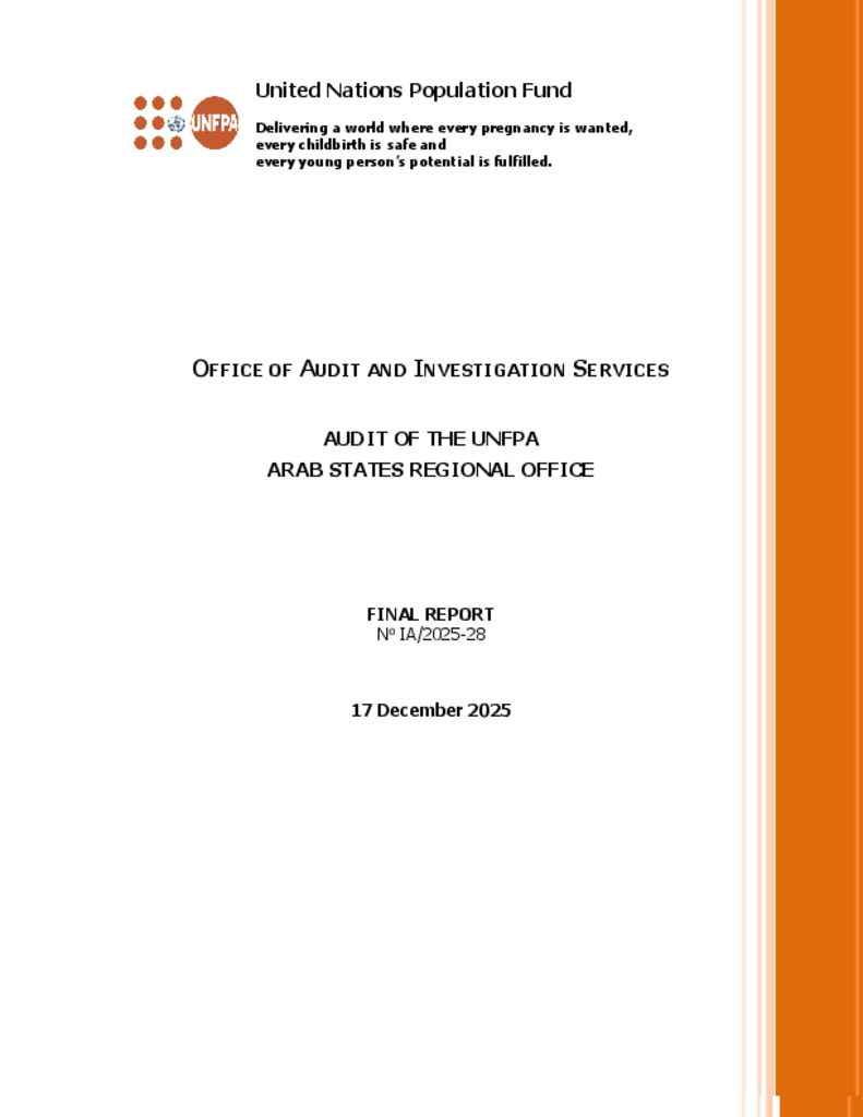 Audit of the UNFPA Arab States Regional Office 