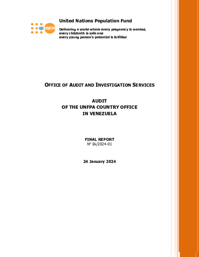Audit of the UNFPA Country Office in Venezuela Audit of the UNFPA Country Office in Venezuela