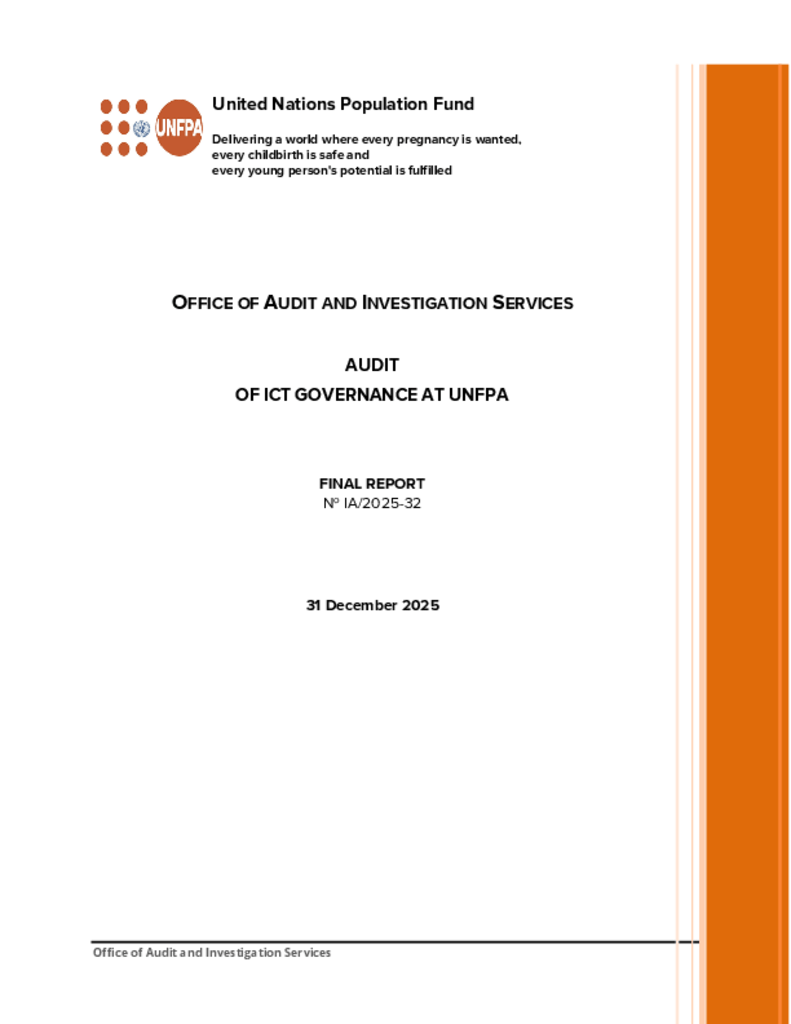 Audit of ICT Governance at UNFPA