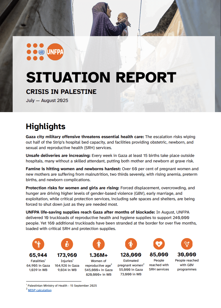 Palestine Situation Report - July/August 2025