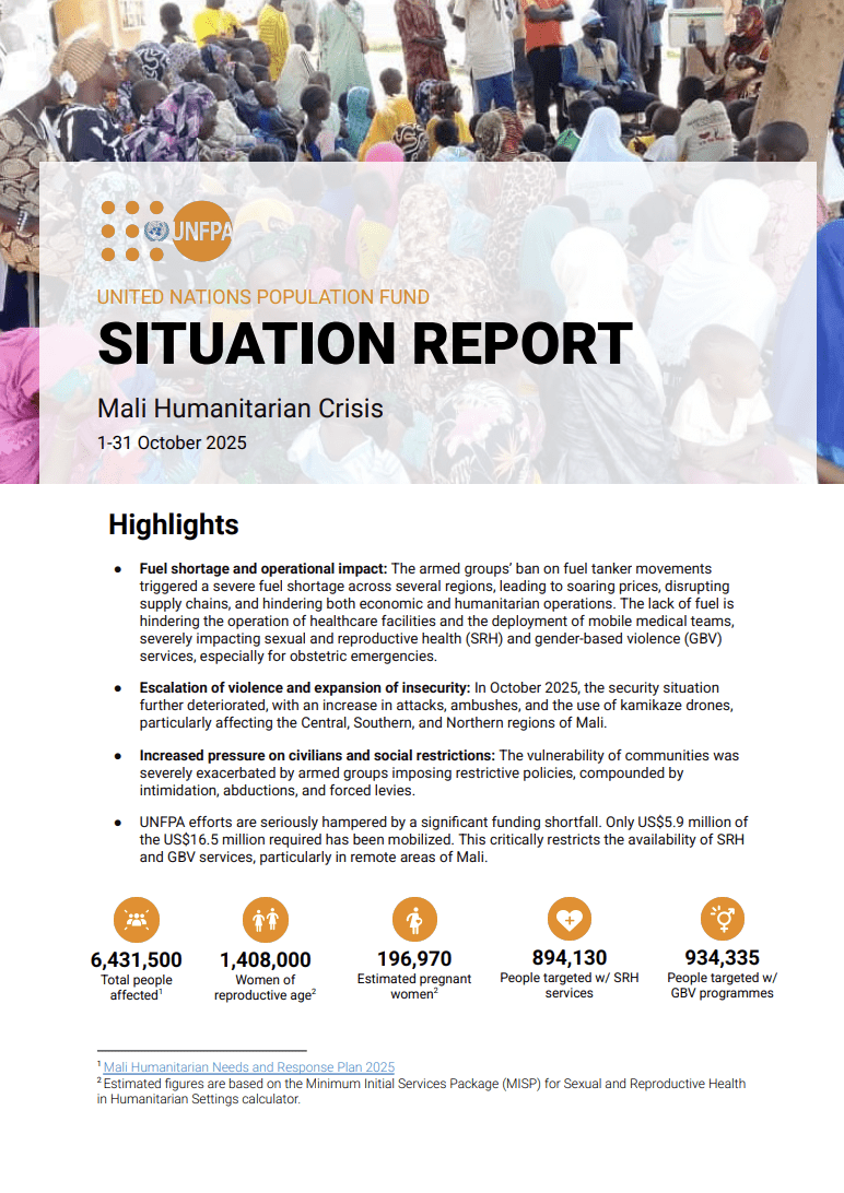 Situation Report on the Crisis in Mali - October 2025