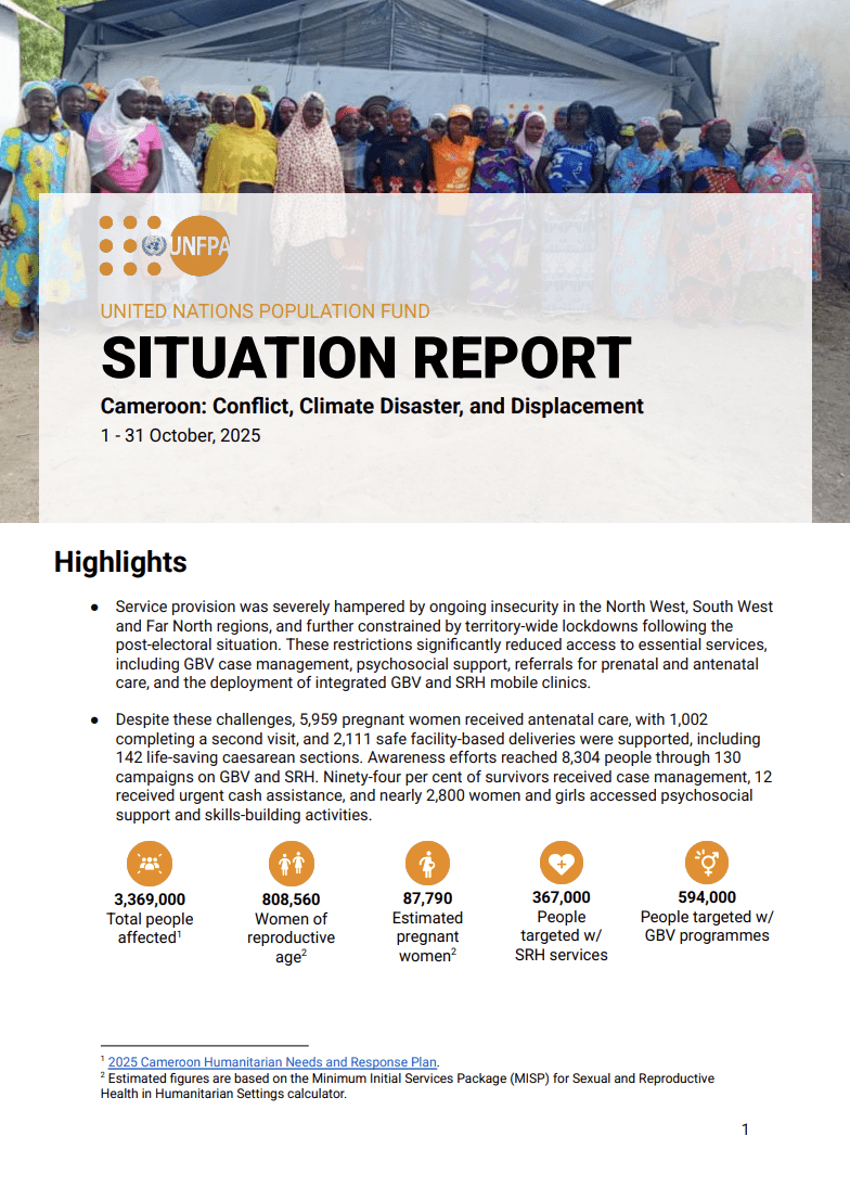 Situation Report on the Crisis in Cameroon - October 2025