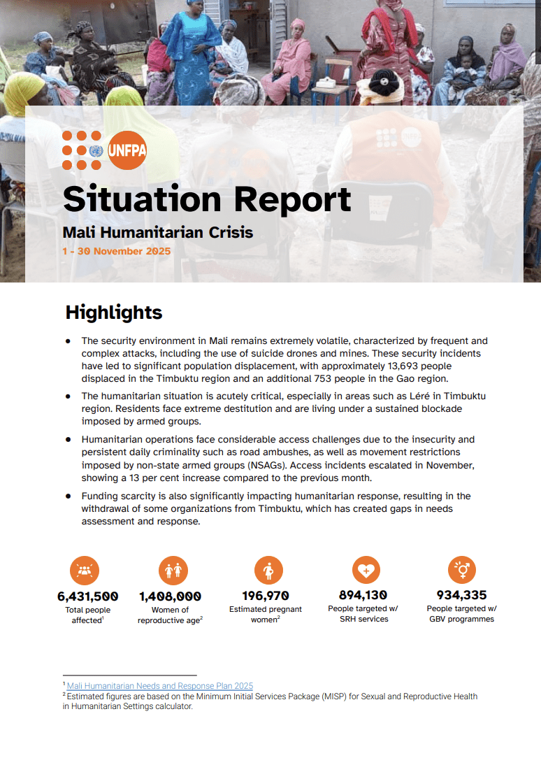Situation Report on the Crisis in Mali - November 2025