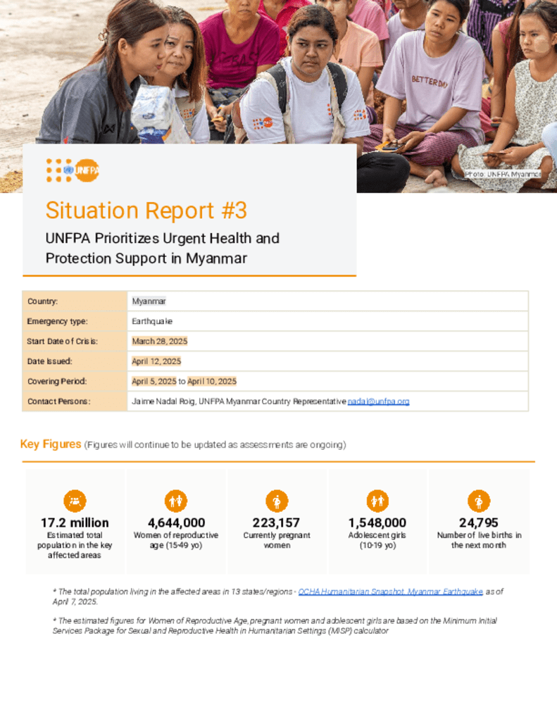 Cover of the situation report