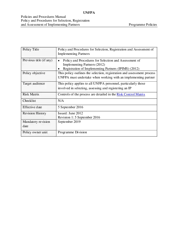 Resource cover image showing policy cover page