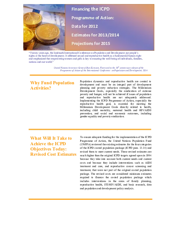Financing the ICPD Programme of Action 2014