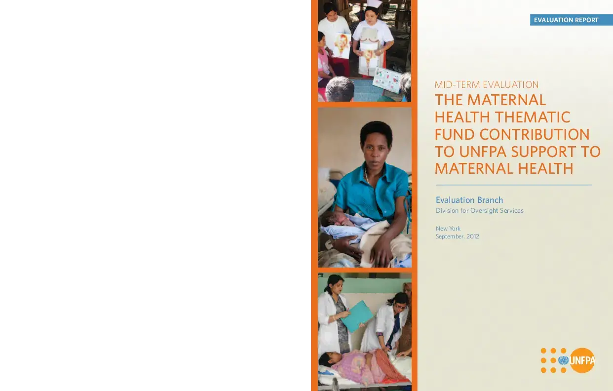 The Maternal Health Thematic Fund contribution to UNFPA Support to Maternal Health