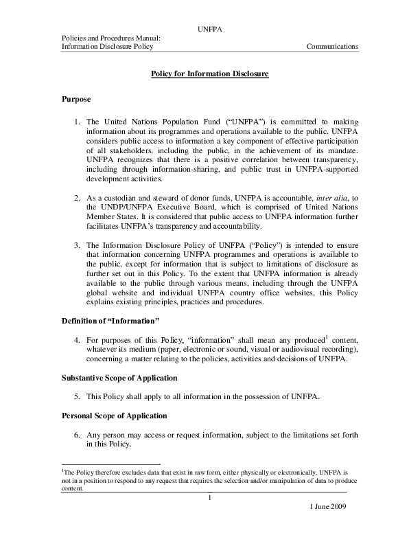 Information Disclosure Policy