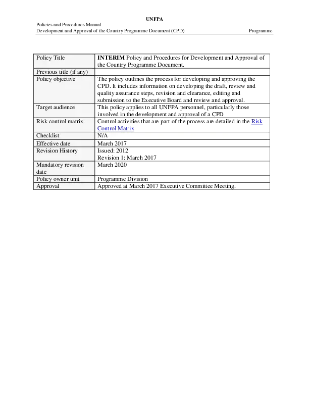 Country Programme Document (CPD)