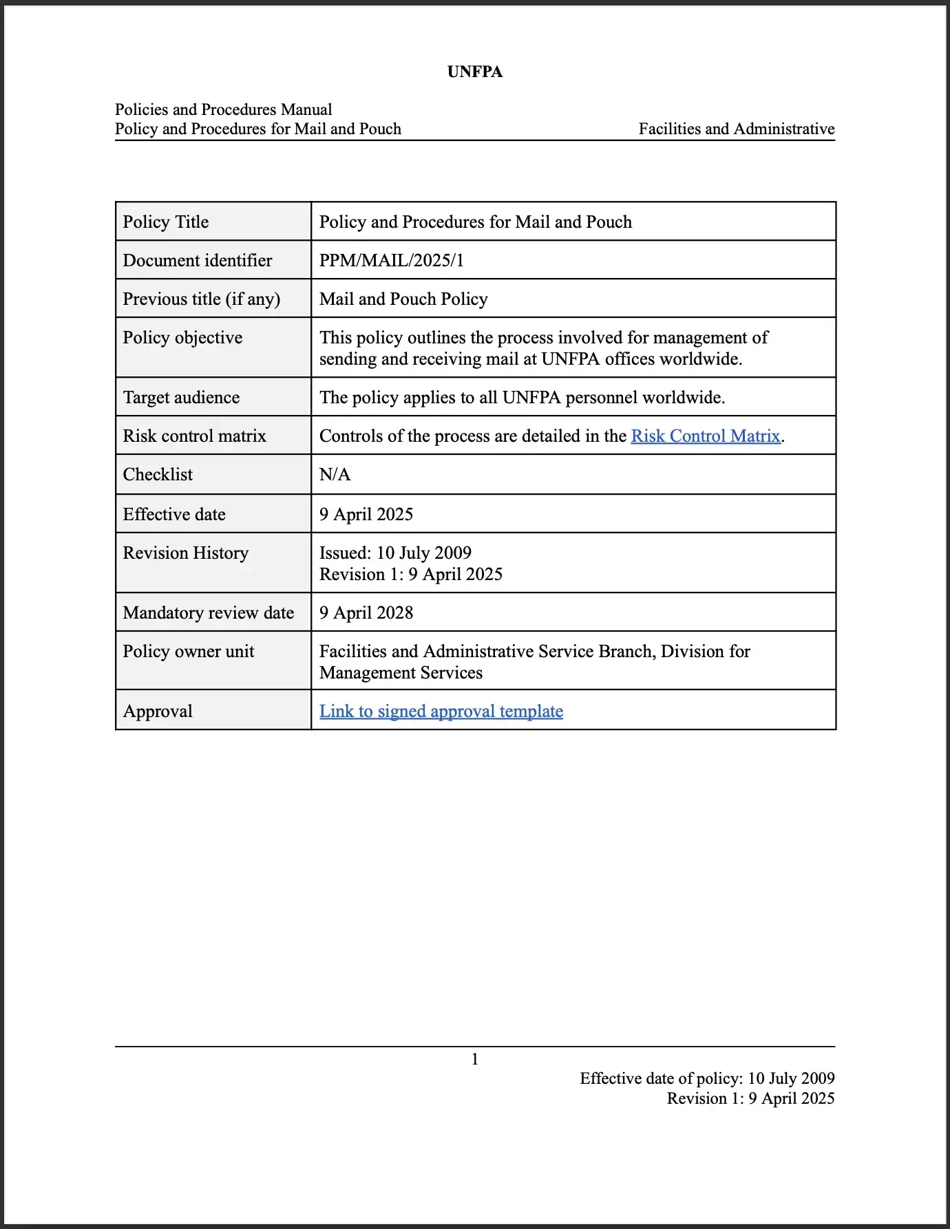 Resource cover image showing policy cover page