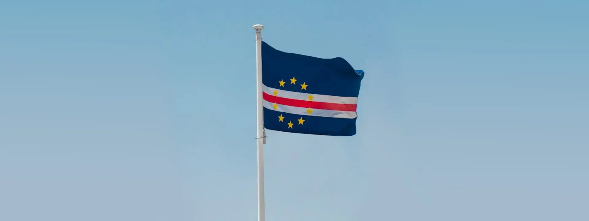 Cape Verde Flag in Close Up Shot