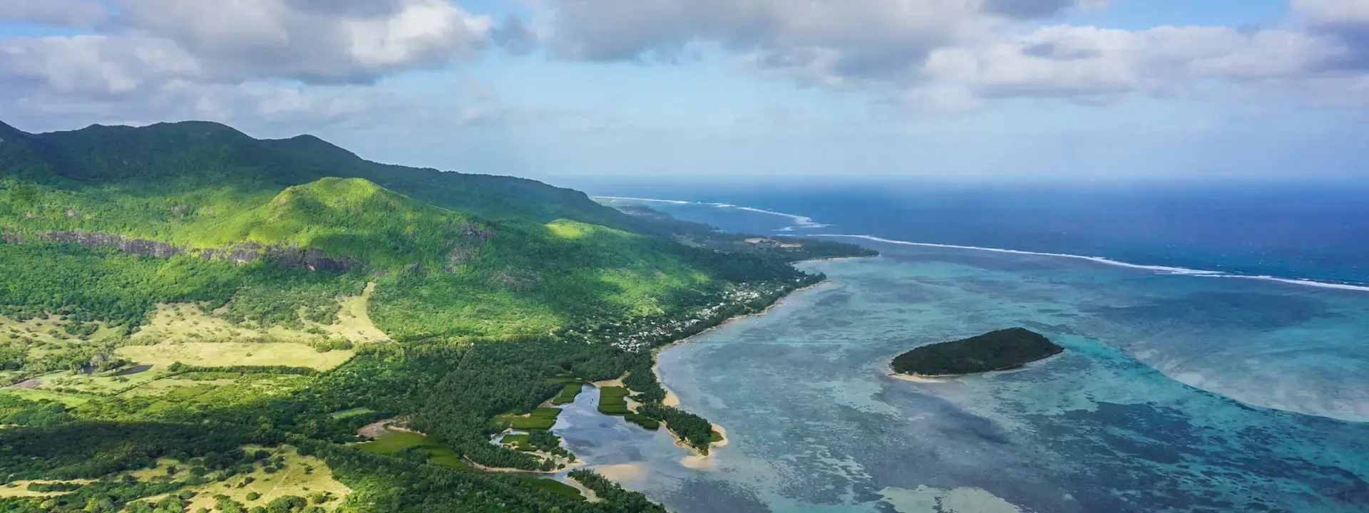  an aerial view of the ocean and land